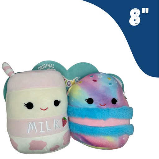 8" Amelie the Strawberry Milk and Amandine the Macaron Pair of Squishmallows