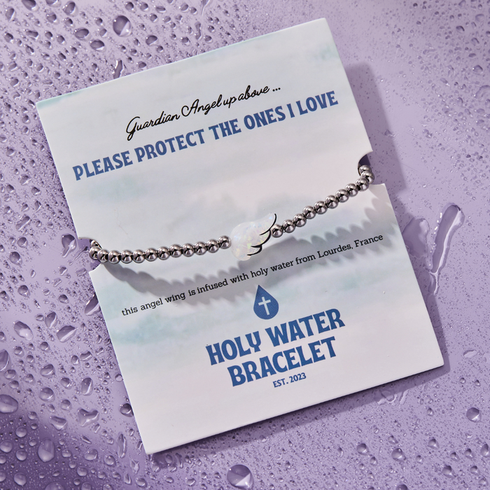 Holy Water Guardian Angel Bracelet in Silver