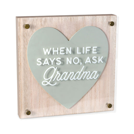 Ask Grandma Layered Square Quote Sign