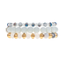 Gold & White Sanded Stone & Glass Bead Bracelet