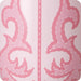 Pink and white patterned product with a central seam