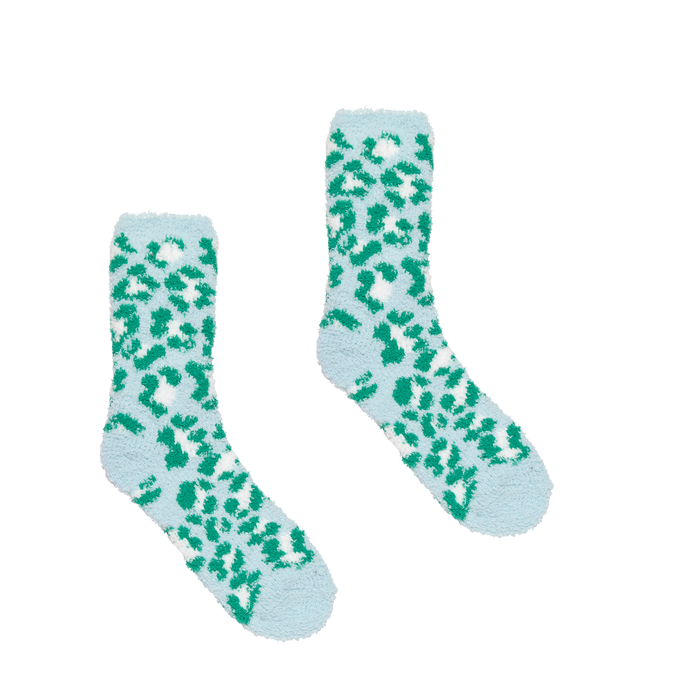 Green Leopard Butter Slipper Socks