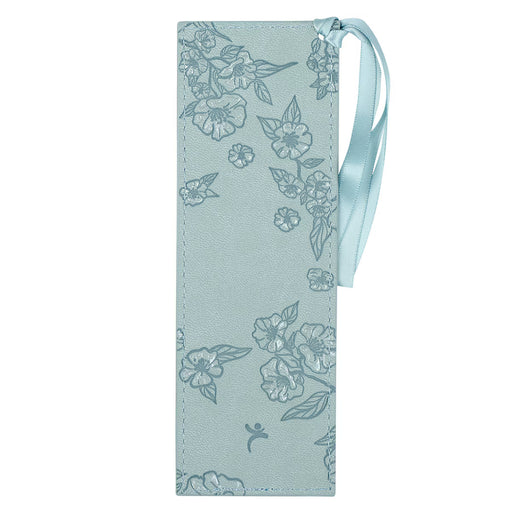Floral-patterned strap on a light blue background