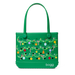 Green tote bag with Christmas tree design and 'bogg' branding on a white background