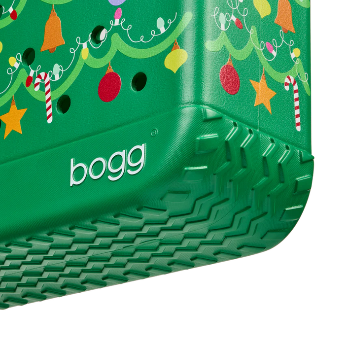 Green bogg product with Christmas tree design and 'bogg' branding
