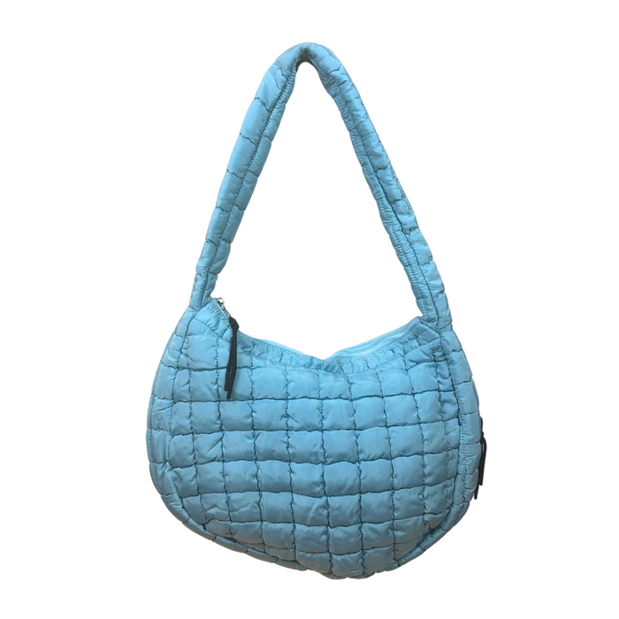 Quilted Bubble Bag Puffer Purse Turquoise Blue