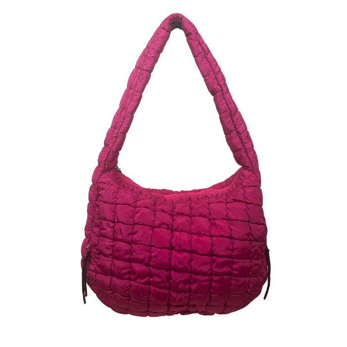 Quilted Bubble Bag Puffer Purse Hot Pink