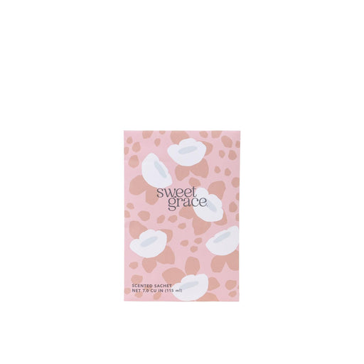 Product packaging with 'sweet grace' text on a pink background with white heart shapes