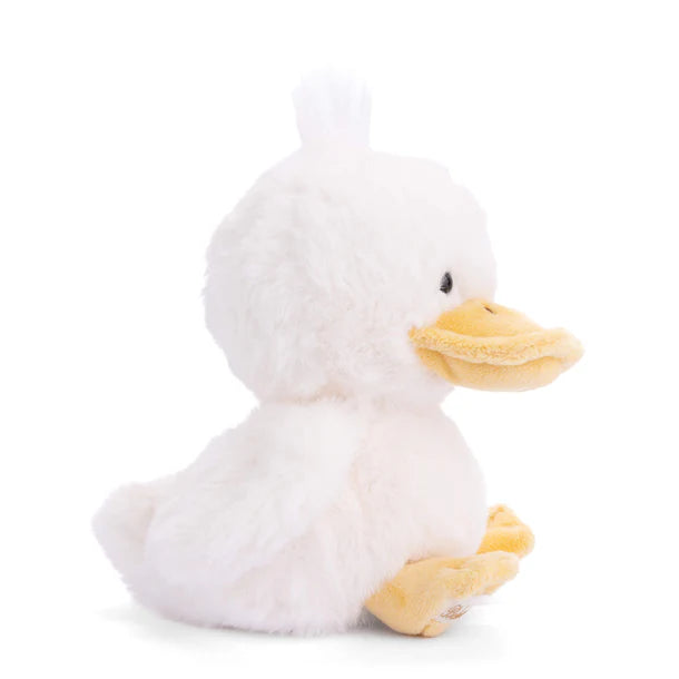 White plush duck toy on a white background