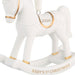 White rocking horse ornament with '2026' and 'Baby's 1st Christmas' text on a white background