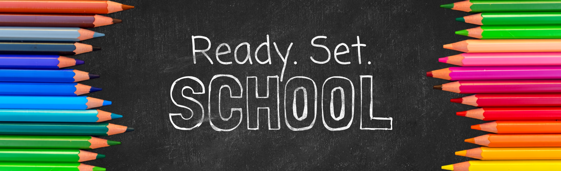A school-themed graphic with the words 'Ready. Set.