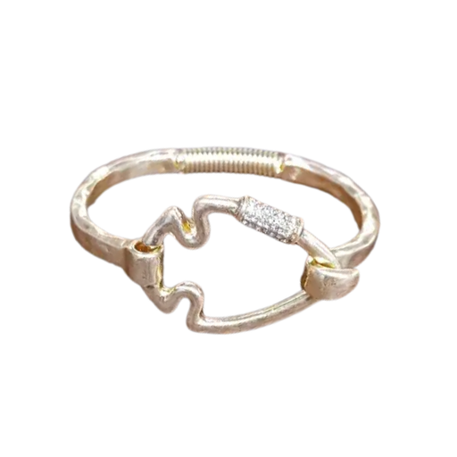 Gold bracelet on a white background