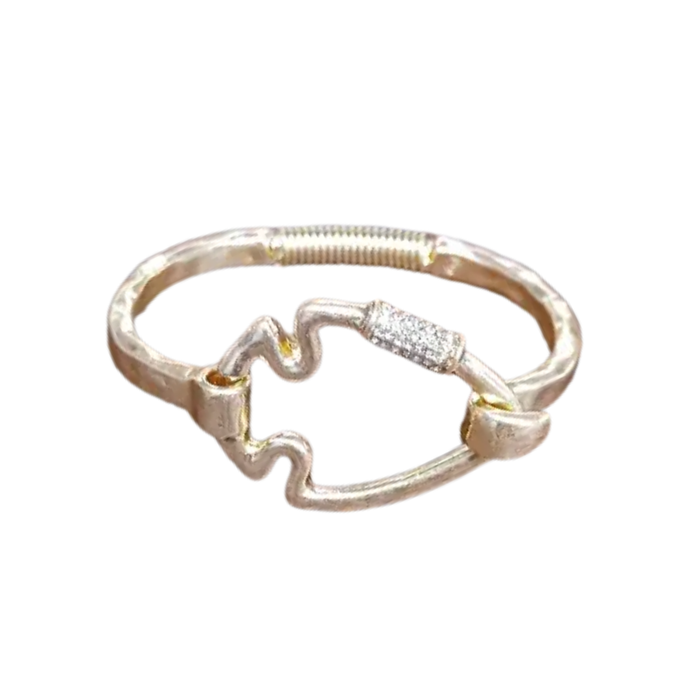 Gold bracelet on a white background