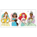 Four animated princesses from Disney standing together on a white background