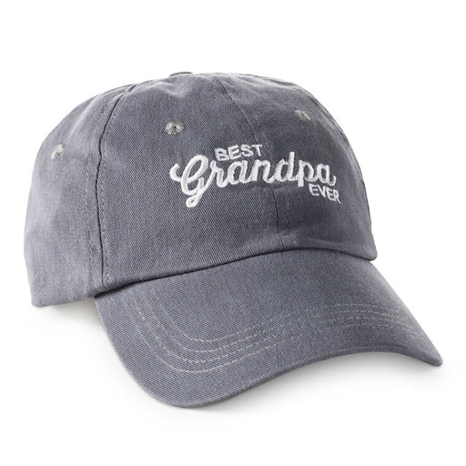 Gray cap with 'Best Grandpa Ever' text on a white background