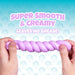 Purple rope toy held by hands with promotional text on a blue background