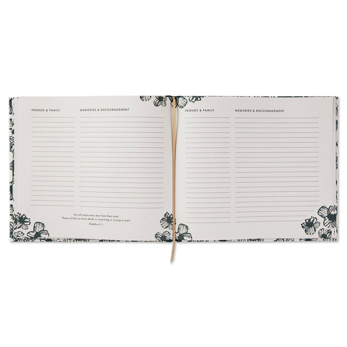 In Loving Memory Floral Funeral Guest Book