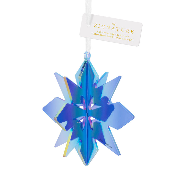 Signature Iridescent Blue Snowflake Acrylic Hallmark Ornament