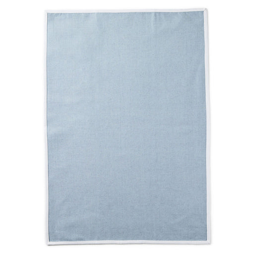 Light blue towel on a white background