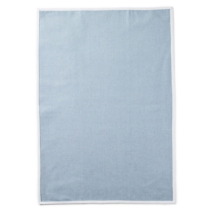 Light blue towel on a white background