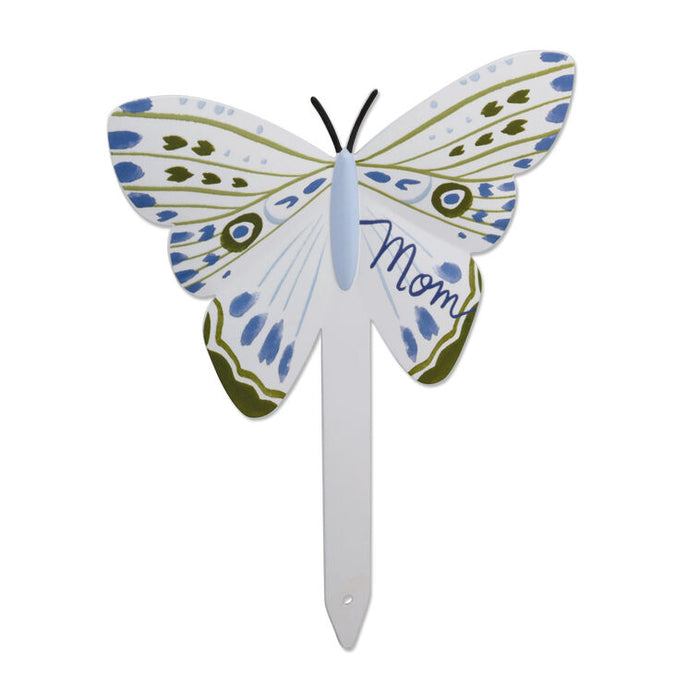 Mom Blue and Green Butterfly Garden Stake, 6.5"