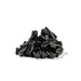 Pile of black licorice sticks on a white background