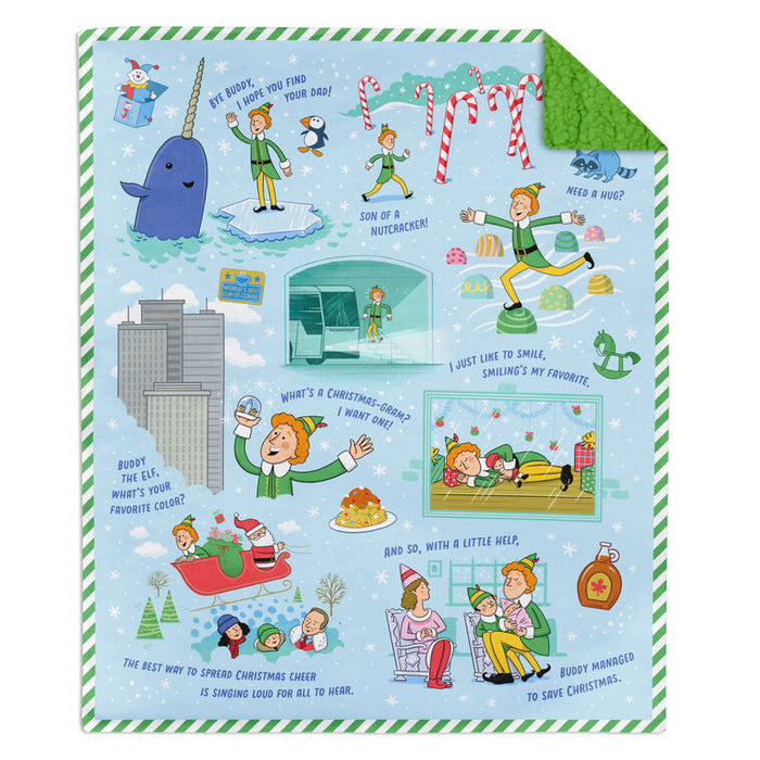 Elf Journey to New York Throw Blanket