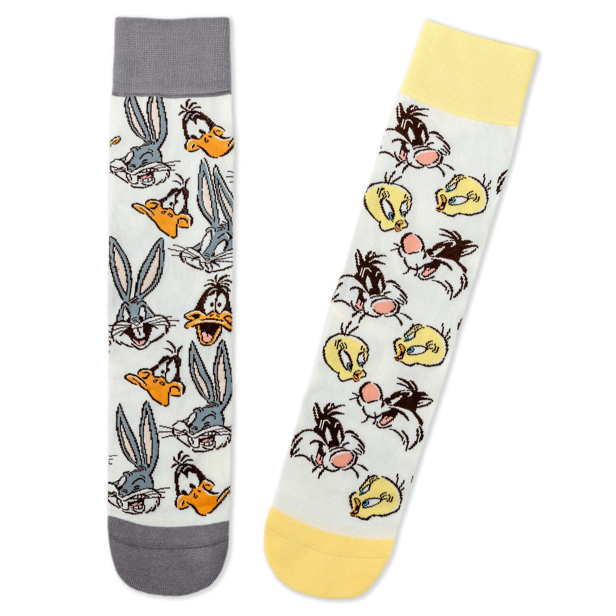 Looney Tunes™ Cartoon Faces Mismatched Novelty Crew Socks — Trudy's ...