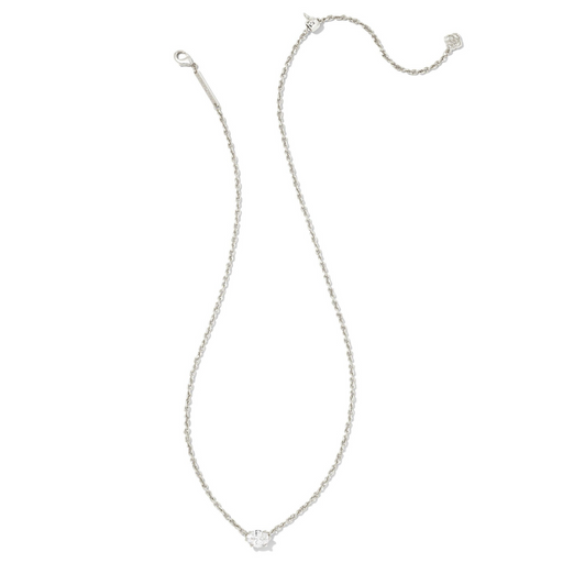Kendra Scott Cailin Silver Pendant Necklace in White Crystal