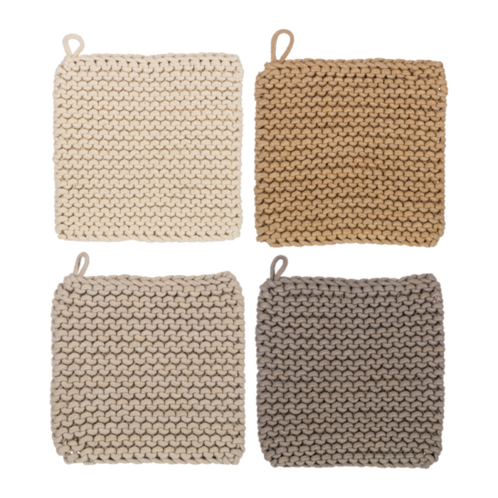 Cotton Crochet Pot Holder Set