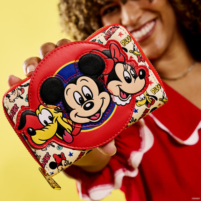 Mickey & Friends Classic All-Over Print Zip Around Wallet by Loungefly