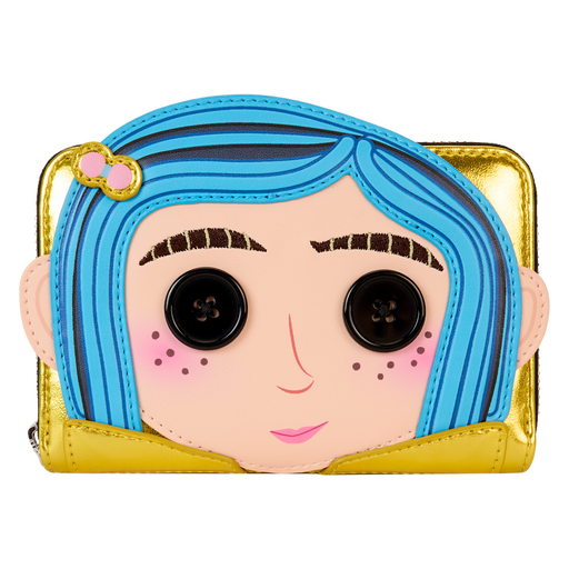 Coraline 15th Anniversary Laika Doll Metallic Cosplay Zip Around Wallet by Loungefly