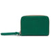 Green wallet with a strap on a white background