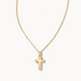 Kendra Scott Cross Pendant Necklace in White Kyocera Opal