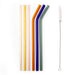 Colorful Reusable Glass Straws & Brush