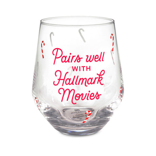 Pairs Well With Hallmark Movies Stemless Wine Glass