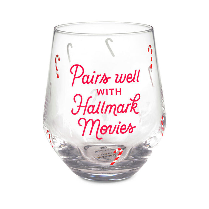 Pairs Well With Hallmark Movies Stemless Wine Glass