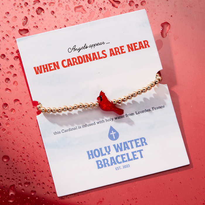 Holy Water Red Cardinal and Gold Bracelet