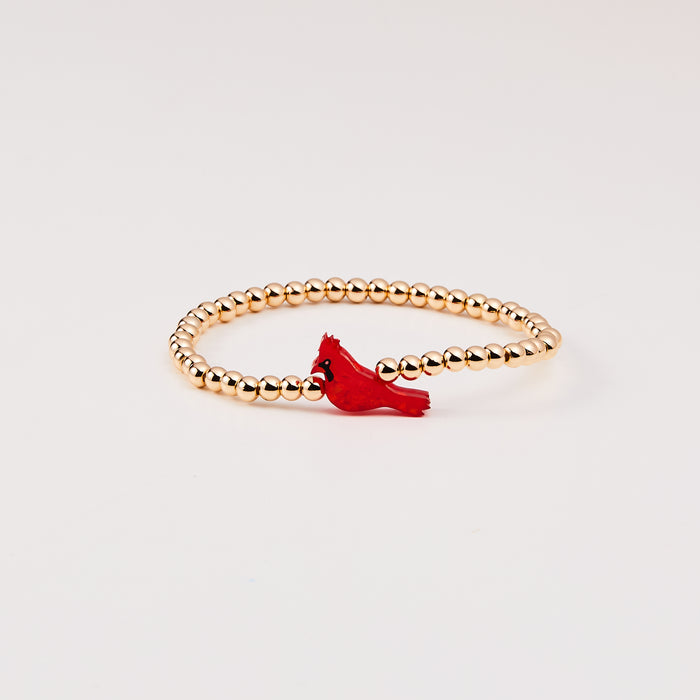 Holy Water Red Cardinal and Gold Bracelet