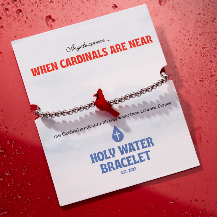 Holy Water Red Cardinal and Silver Bracelet