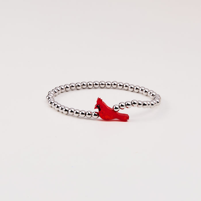 Holy Water Red Cardinal and Silver Bracelet