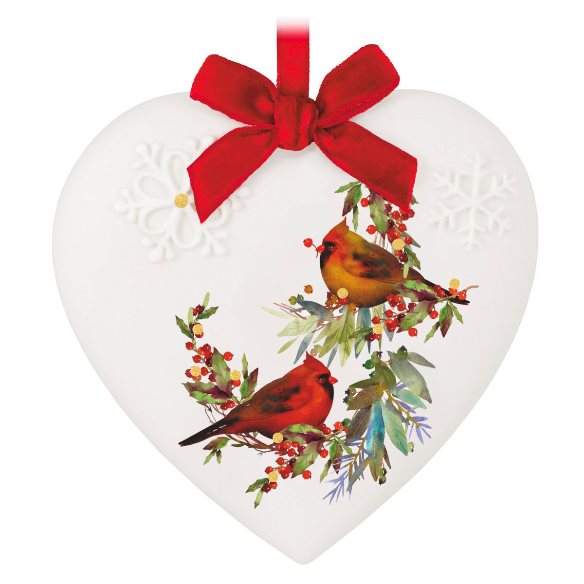 Christmas Cardinals 2024 Porcelain Ornament — Trudy's Hallmark