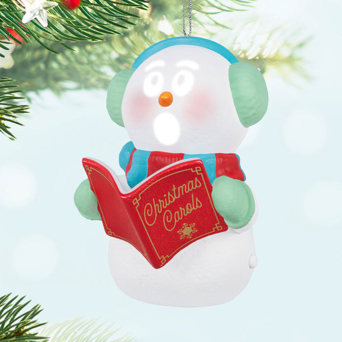 Caroling Snowman 2024 Musical Ornament With Light