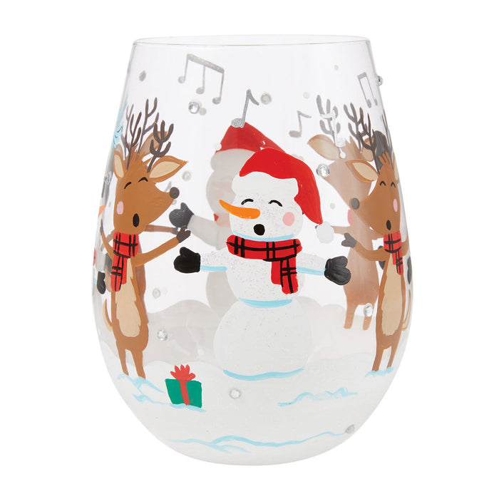 Hallmark Exclusive A-Caroling We Go Stemless Lolita Wine Glass