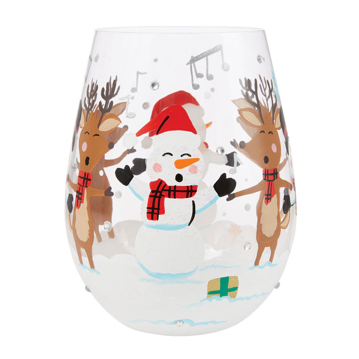 Hallmark Exclusive A-Caroling We Go Stemless Lolita Wine Glass