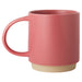 Pink mug with a beige base on a white background