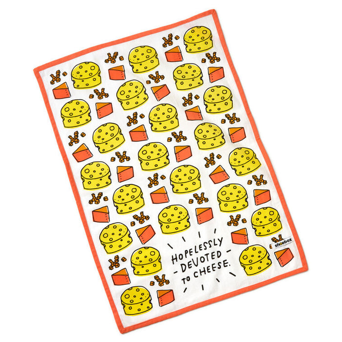 Hopelessly Devoted to Cheese Funny Tea Towel