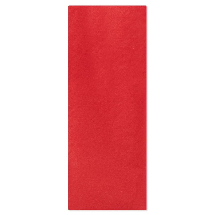 Red rectangular towel on a white background
