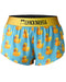 Boxer briefs with rubber duck pattern and 'ChicknLegs' brand on a white background