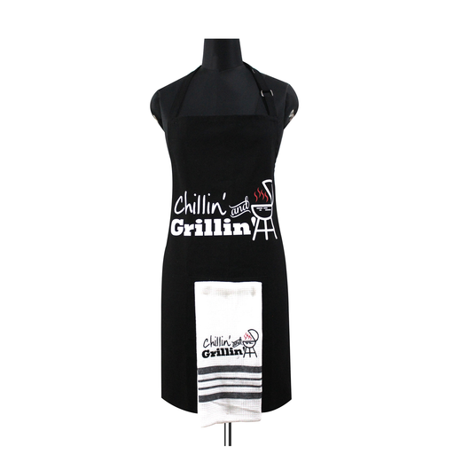Chillin' and Grillin' Apron and Tea Towel Set